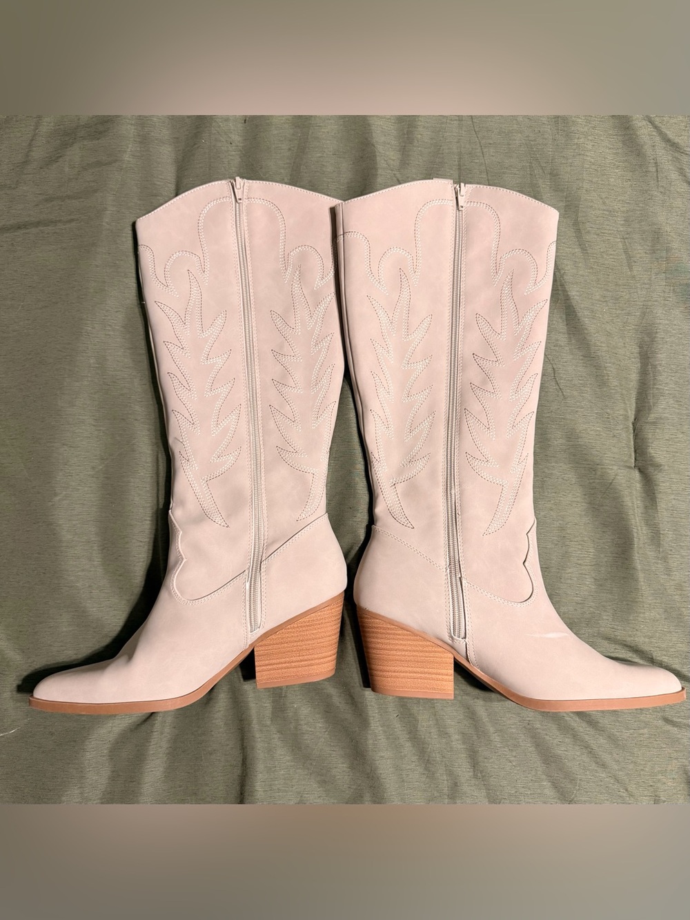 LC Lauren Conrad Cream Over-the-Knee Western Boots - Picture 2 of 7